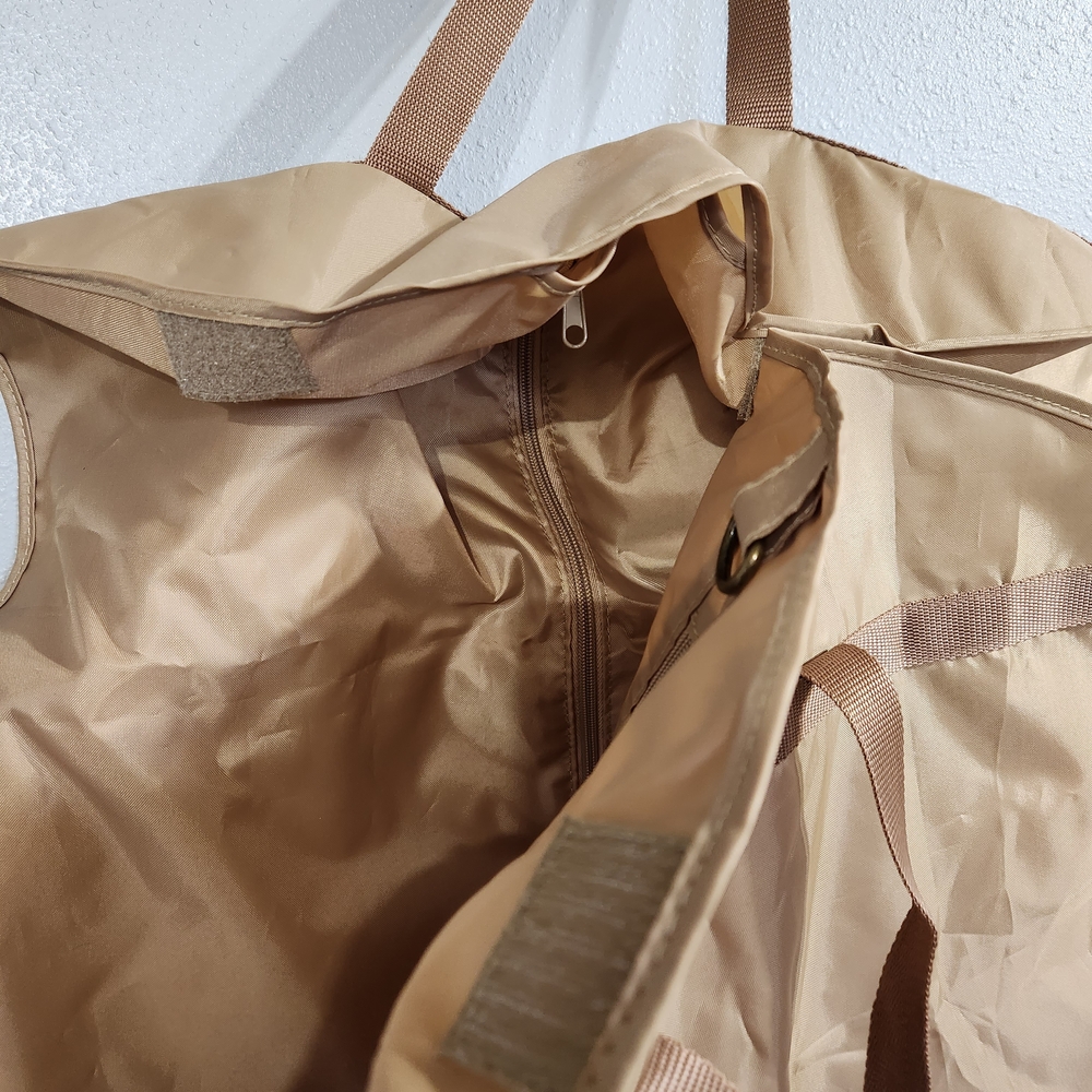 Burberry Tan Garment Bag Full Size Fold Up Nylon Carry Handles - Picture 5 of 8